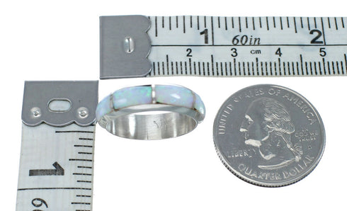 Genuine Sterling Silver Zuni Opal Ring Size 7-1/4 AX130093